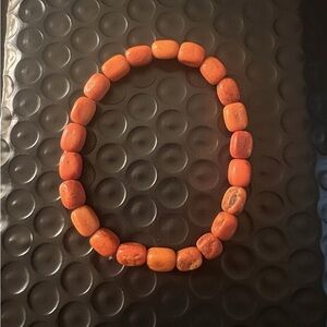 Handmade Authentic Orange Carnelian Stone Beaded Bracelet